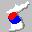 Coree du nord, carte avec drapeau, 32x32.ICO